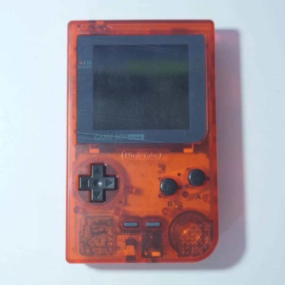 Clear Red Nintendo Game Boy Pocket Light (MGB-001) with Backlit IPS Screen